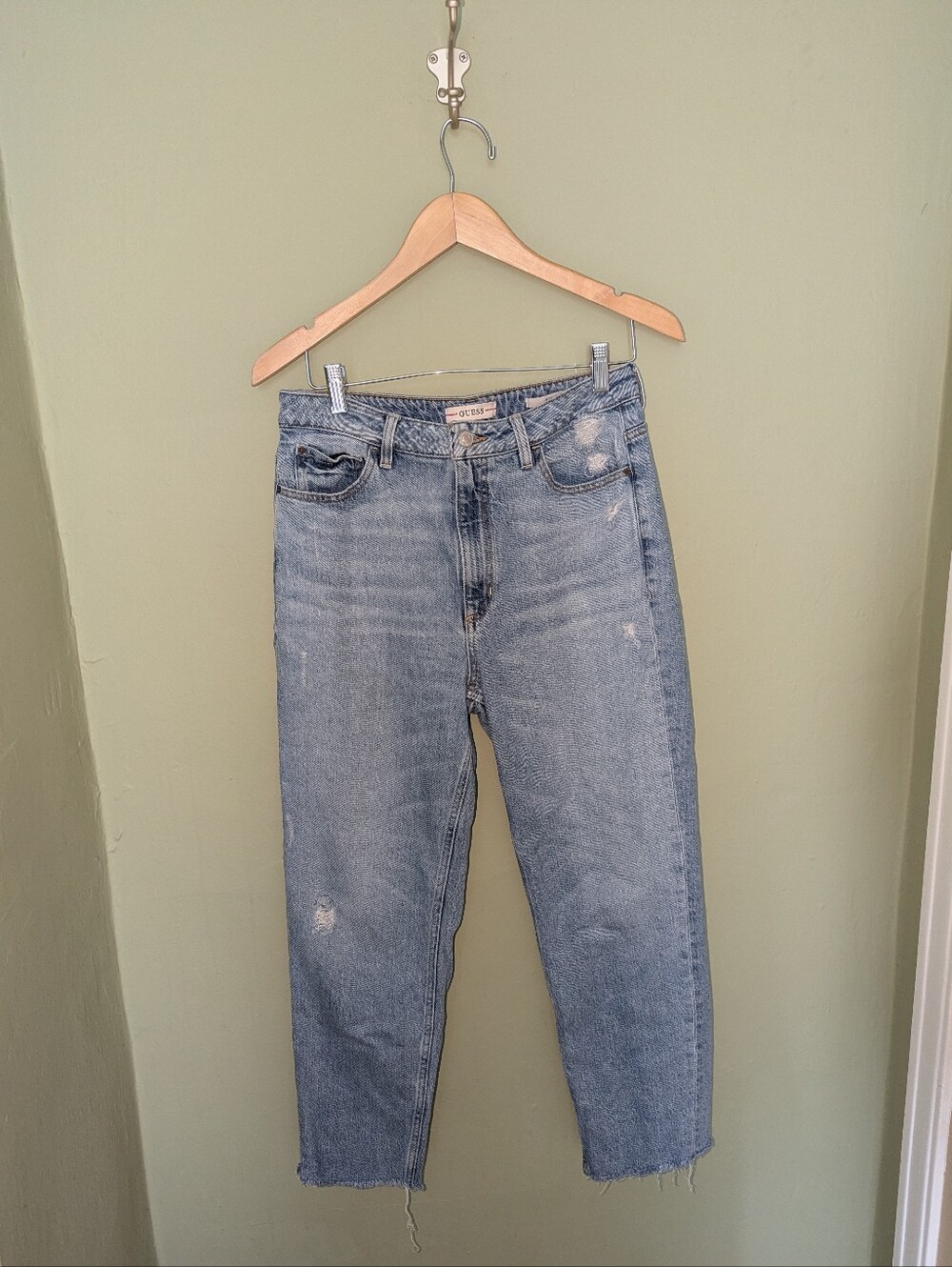 Guess Light Blue "Mom" Straight Leg Jeans